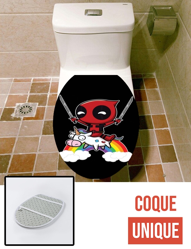 Housse de toilette - Décoration abattant wc Deadpool Unicorn