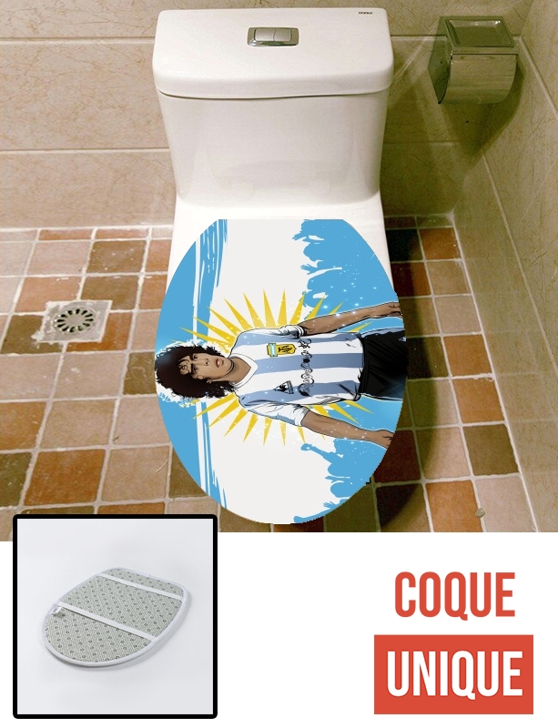 Housse de toilette - Décoration abattant wc Diego Maradona