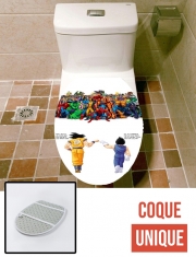 Housse de toilette - Décoration abattant wc DragonBall x Marvel Combat