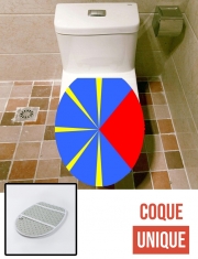 Housse de toilette - Décoration abattant wc Drapeau de la réunion