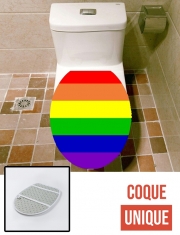 Housse de toilette - Décoration abattant wc Drapeau Arc En Ciel Gay - Rainbow flag