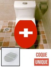 Housse de toilette - Décoration abattant wc Drapeau Suisse
