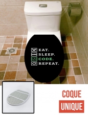 Housse de toilette - Décoration abattant wc Eat Sleep Code Repeat