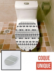 Housse de toilette - Décoration abattant wc Ethnic Candy Tribal in Black and White