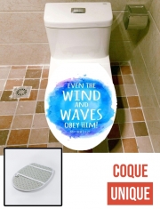 Housse de toilette - Décoration abattant wc Chrétienne - Even the wind and waves Obey him Matthew 8v27