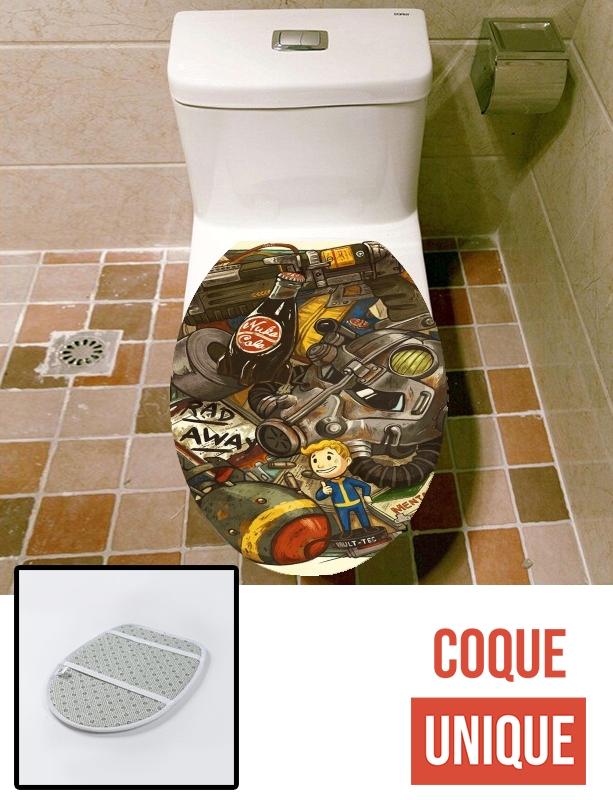 Housse de toilette - Décoration abattant wc Fallout Painting Nuka Coca