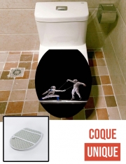 Housse de toilette - Décoration abattant wc Escrime duel