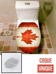 Housse de toilette - Décoration abattant wc Drapeau Canada vintage