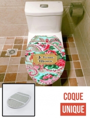 Housse de toilette - Décoration abattant wc Floral Old Tissue - Je t'aime Mamie