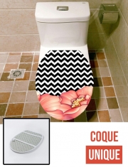 Housse de toilette - Décoration abattant wc flower power and chevron