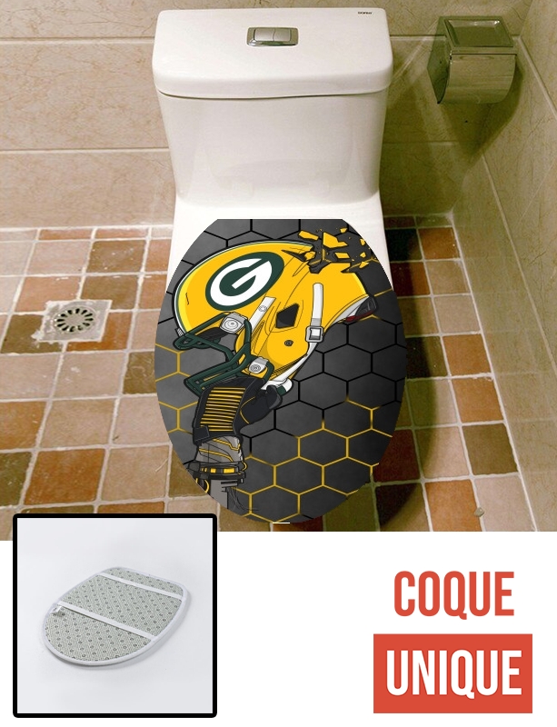 Housse de toilette - Décoration abattant wc Football Helmets Green Bay