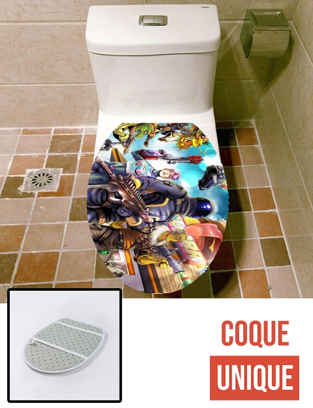 Housse de toilette - Décoration abattant wc Fortnite Artwork avec skins et armes