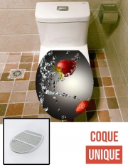 Housse de toilette - Décoration abattant wc Fraise Splach