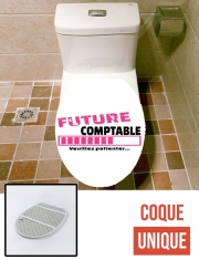 Housse de toilette - Décoration abattant wc Future comptable - Cadeau pour étudiante