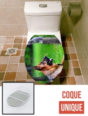 Housse de toilette - Décoration abattant wc Berger allemand avec chat