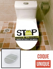 Housse de toilette - Décoration abattant wc Gilet Jaune Stop aux taxes