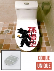 Housse de toilette - Décoration abattant wc Goku silouette
