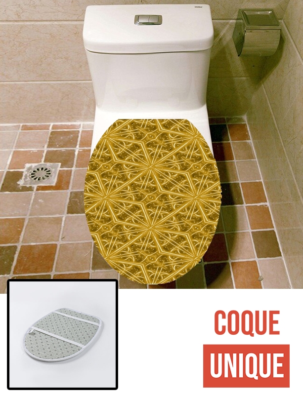 Housse de toilette - Décoration abattant wc Golden