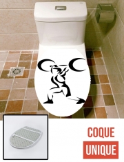 Housse de toilette - Décoration abattant wc Halterophilie