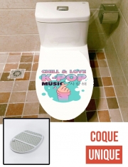 Housse de toilette - Décoration abattant wc Hand Drawn Finger Heart Chill Love Music Kpop