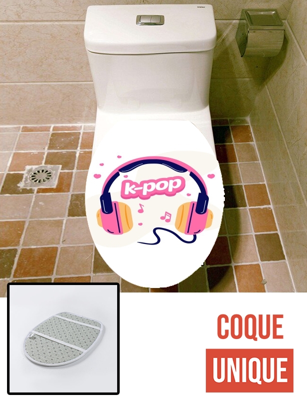 Housse de toilette - Décoration abattant wc I Love Kpop Headphone