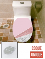 Housse de toilette - Décoration abattant wc Initiale Marble and Glitter Pink