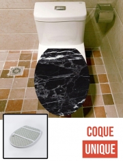Housse de toilette - Décoration abattant wc Initiale Marbre noir Elegance
