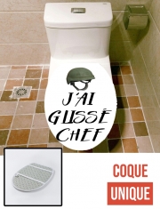 Housse de toilette - Décoration abattant wc J'ai glissé chef