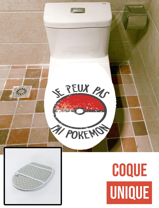 Housse de toilette - Décoration abattant wc Je peux pas j ai Pokemon