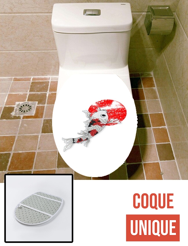 Housse de toilette - Décoration abattant wc koi