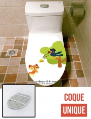 Housse de toilette - Décoration abattant wc Le corbeau et le renard