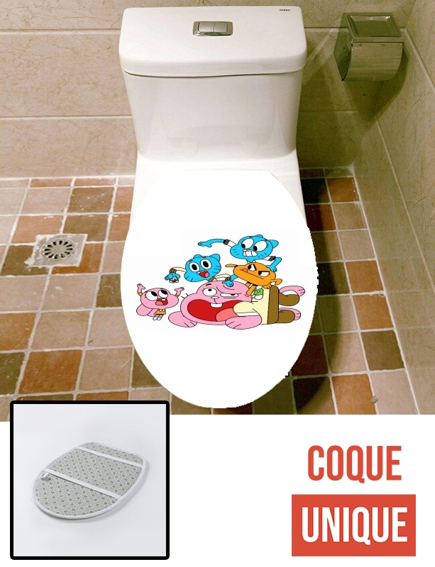 Housse de toilette - Décoration abattant wc le monde incroyable de gumball