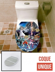 Housse de toilette - Décoration abattant wc Les légendaires x saint seiya