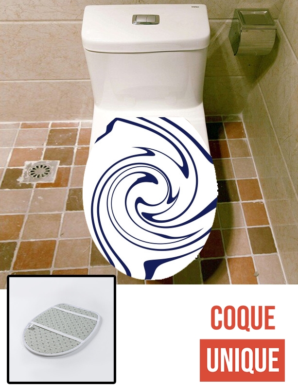 Housse de toilette - Décoration abattant wc Liquid Lines (Blue)