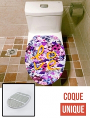 Housse de toilette - Décoration abattant wc Love Vintage Violet
