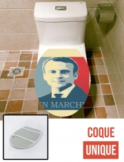 Housse de toilette - Décoration abattant wc Macron Propaganda En marche la France
