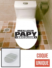 Housse de toilette - Décoration abattant wc Meilleur papy bricoleur