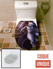 Housse de toilette - Décoration abattant wc Mew And Mewtwo Fanart
