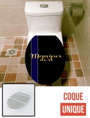 Housse de toilette - Décoration abattant wc Monsieur dort