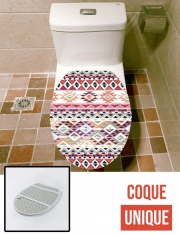 Housse de toilette - Décoration abattant wc Bandana indigène aztec rouge