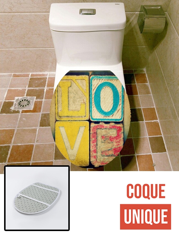 Housse de toilette - Décoration abattant wc Old Love