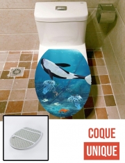 Housse de toilette - Décoration abattant wc Baleine Orca