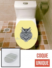 Housse de toilette - Décoration abattant wc Hiboux Jaune