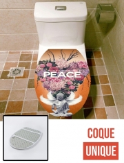 Housse de toilette - Décoration abattant wc Peace Statue Flower