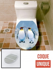Housse de toilette - Décoration abattant wc Pingouin Love