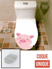 Housse de toilette - Décoration abattant wc Cochon souriant