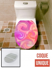 Housse de toilette - Décoration abattant wc pink and orange swirls