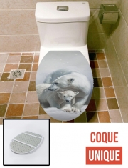 Housse de toilette - Décoration abattant wc Polar bear family