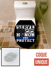 Housse de toilette - Décoration abattant wc Police Serve Honor Protect