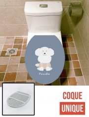Housse de toilette - Décoration abattant wc Caniche blanc